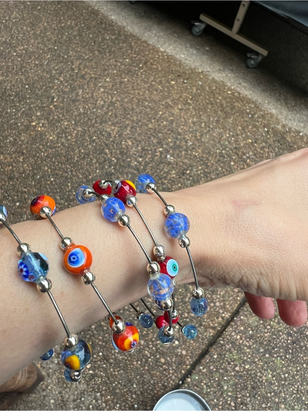 Italian murano Glass Bead 5-Bangles Bracelet - Women Jewelry